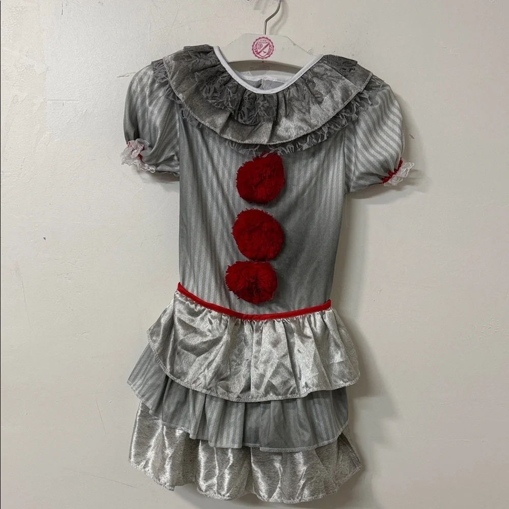 Spirit Kids Clown Costume with Red and Silver Details - Picture 1 of 2